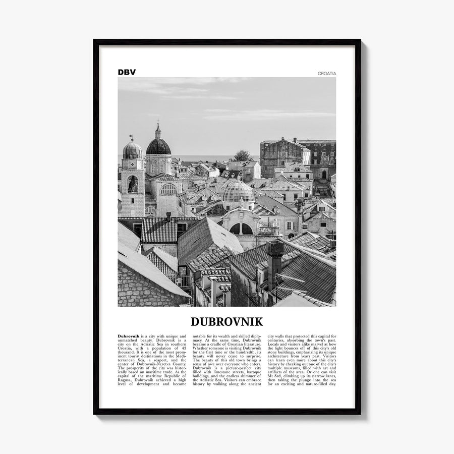 Dubrovnik Newspaper Poster, framed poster mockup