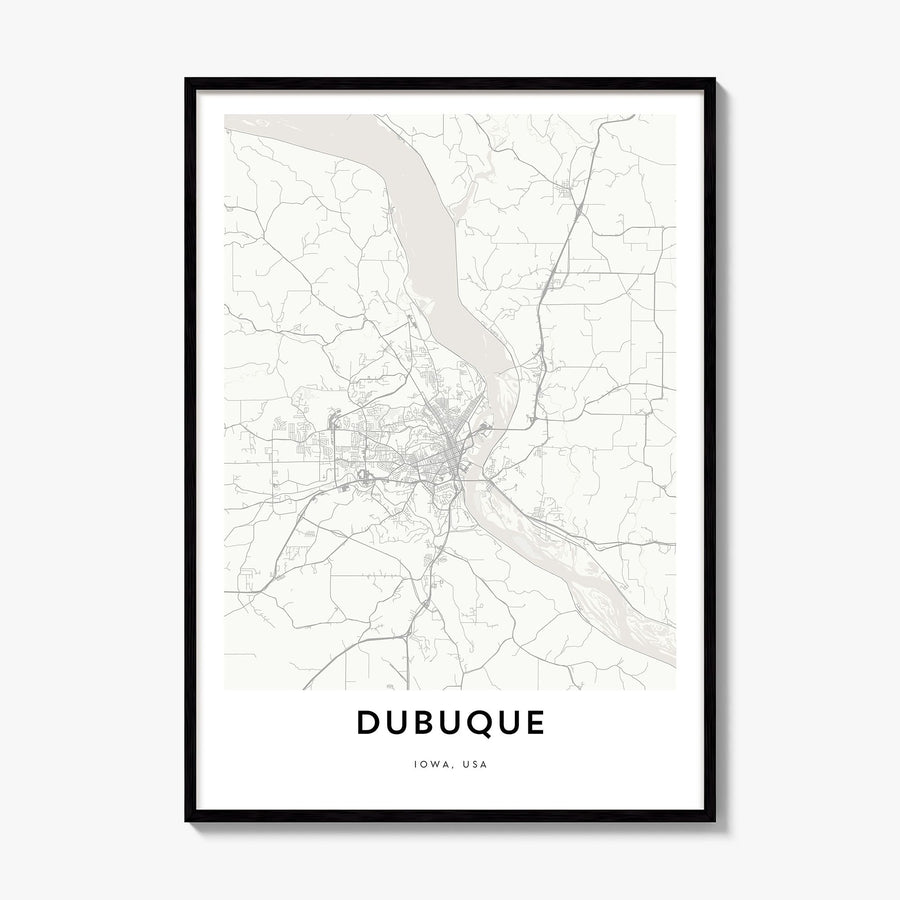 Dubuque Map Poster, framed poster mockup
