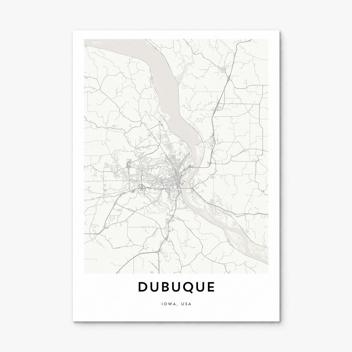 Dubuque Map Poster, print only (unframed)