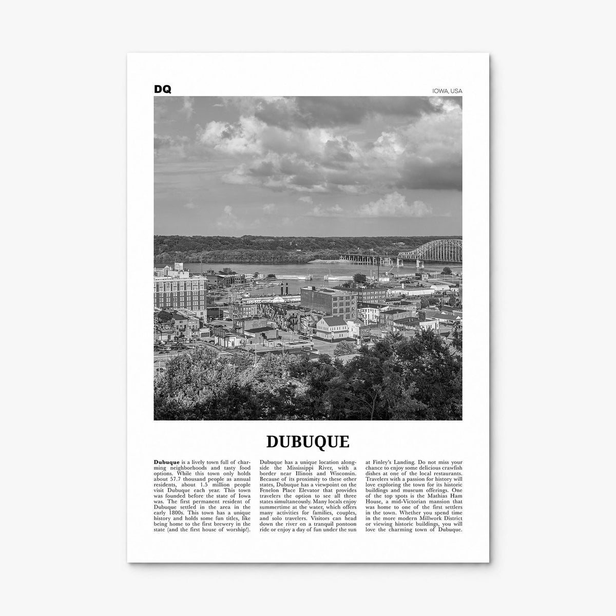 Dubuque Newspaper Poster, print only (unframed)