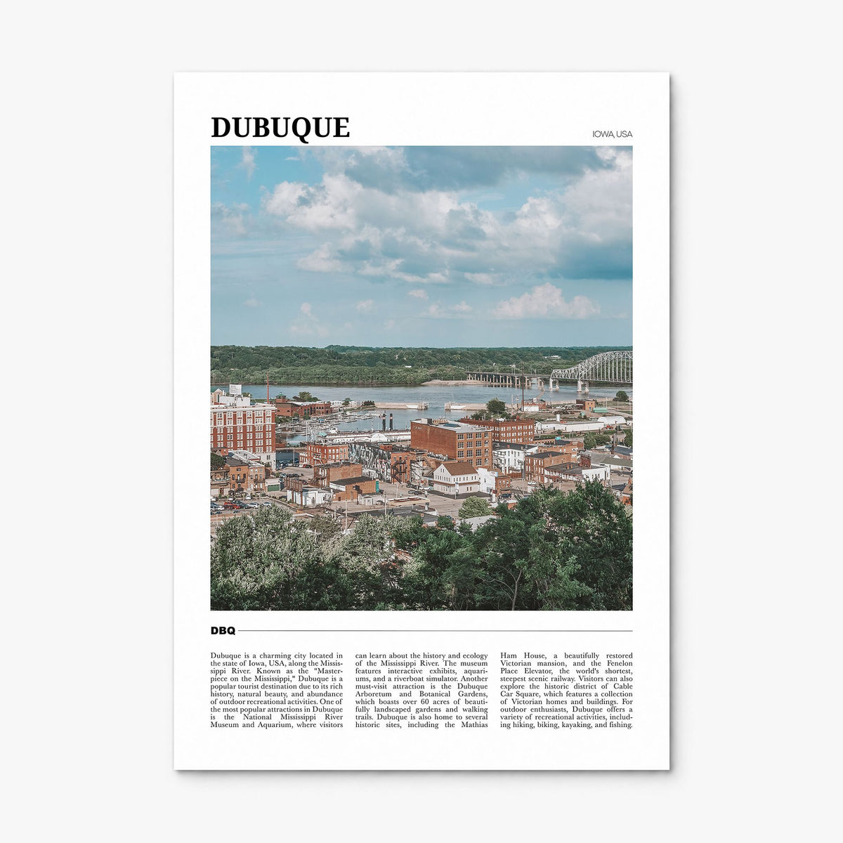 Dubuque Travel Poster, print only (unframed)