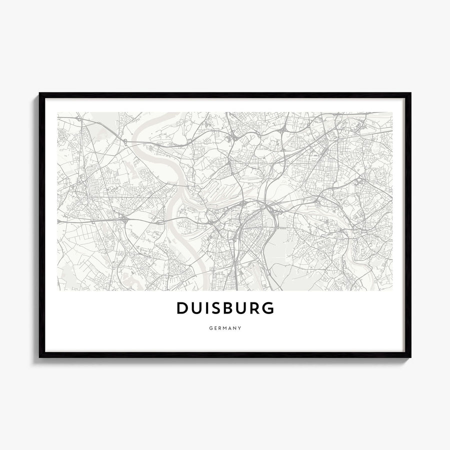 Duisburg Map Poster, framed poster mockup