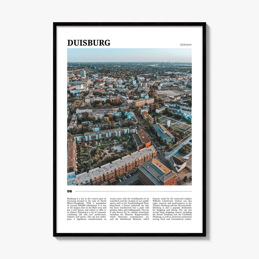 Duisburg Travel Poster, framed poster mockup