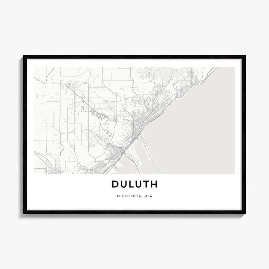 Duluth Map Poster, framed poster mockup