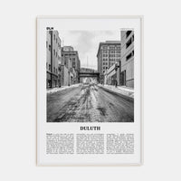 Duluth Poster White Wood / 8x12 in Nbourhood Travel B&W Poster