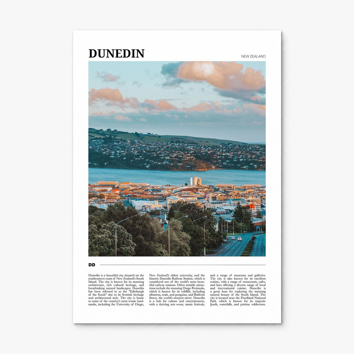 Dunedin Travel No 1 Poster, print only (unframed)