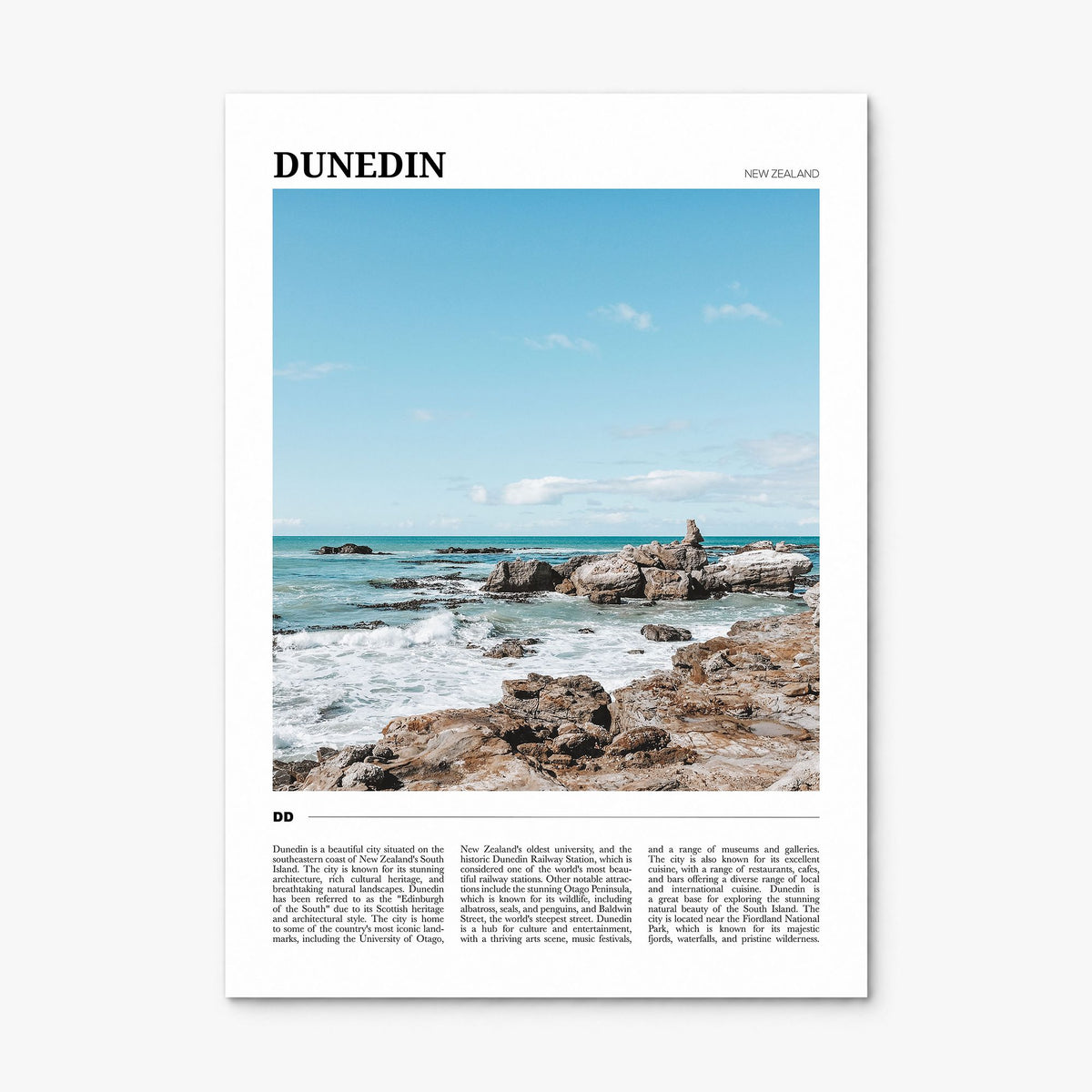 Dunedin Travel No 2 Poster, print only (unframed)