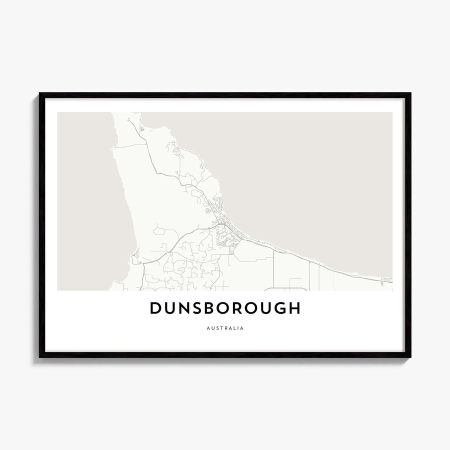 Dunsborough Map Poster, framed poster mockup