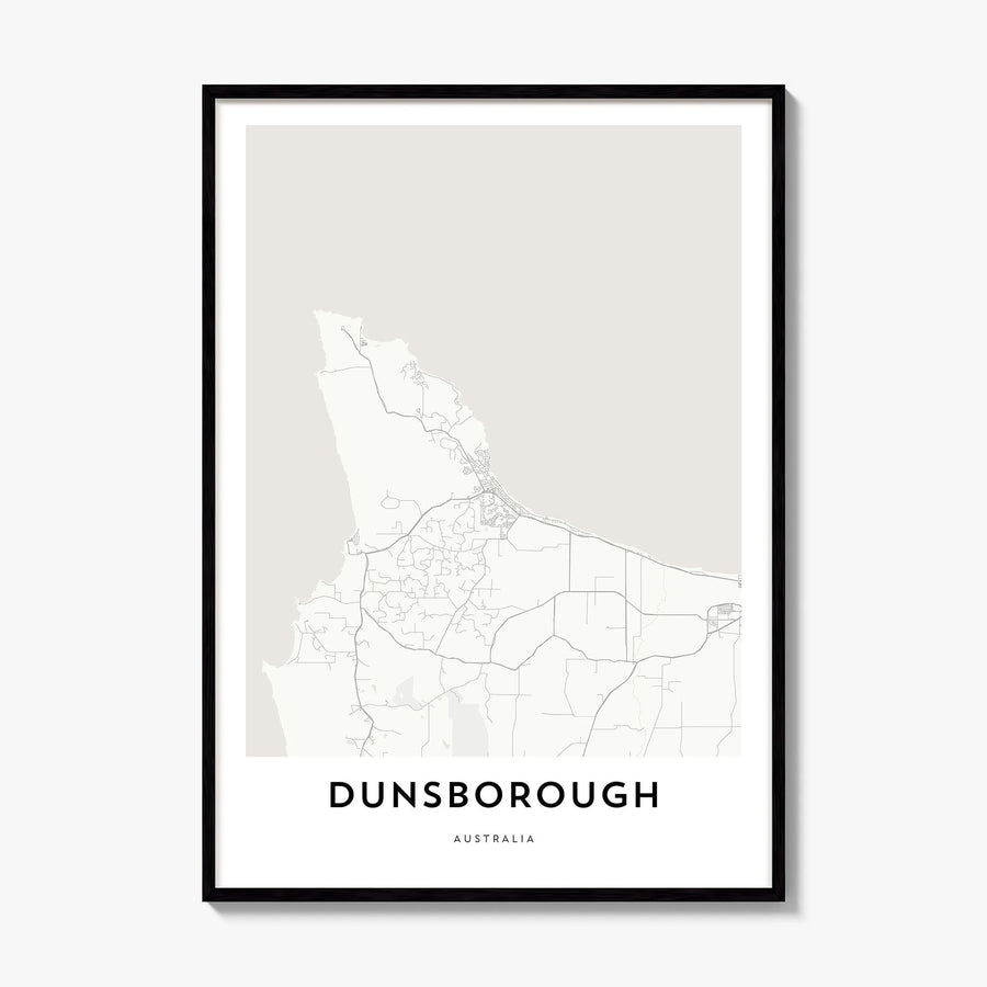 Dunsborough Map Poster, framed poster mockup