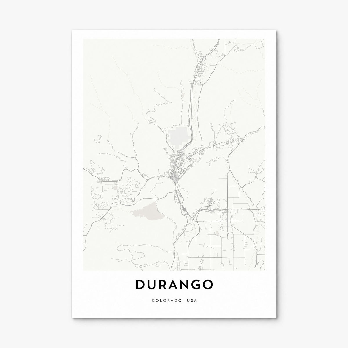 Durango, Colorado Map Poster, print only (unframed)