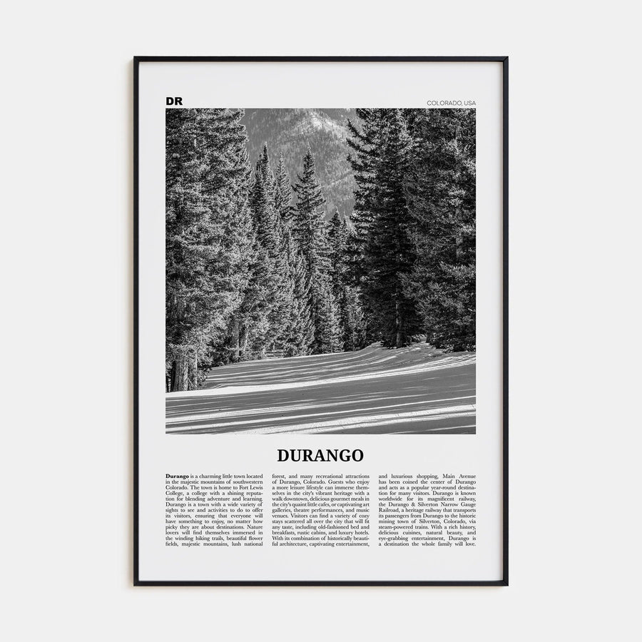 Durango, Colorado Poster None / 8x12 in Nbourhood Travel B&W Poster