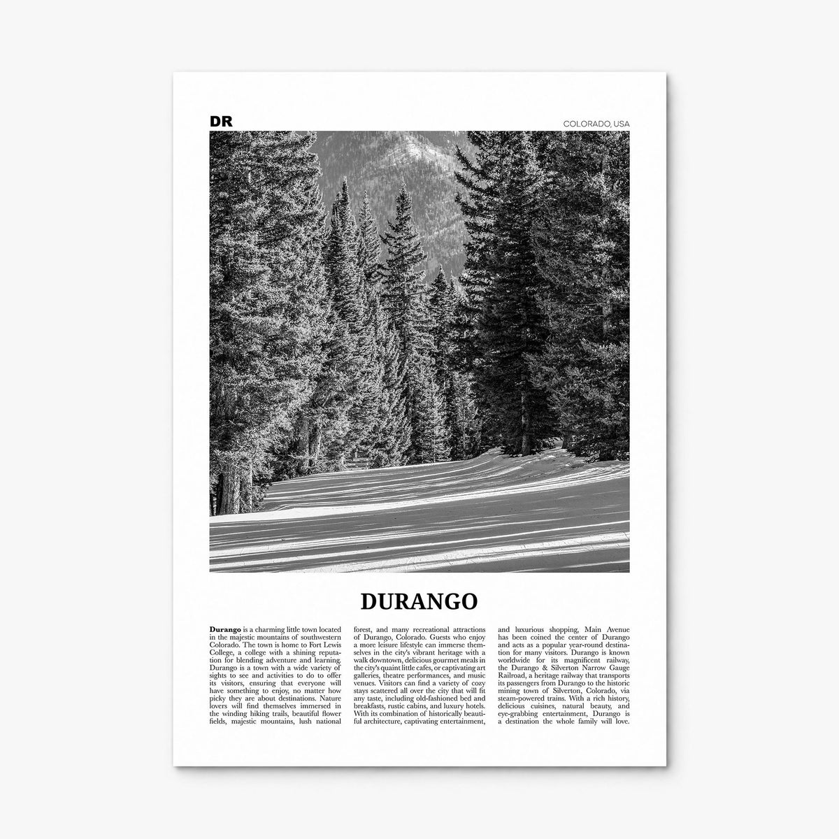 Durango, Colorado Newspaper Poster, print only (unframed)