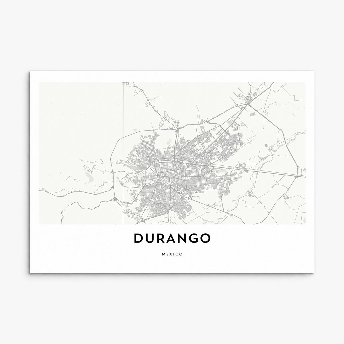 Durango, Mexico Map Poster, print only (unframed)