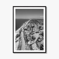 Durban black & white photo poster of South Africa – vertical wall art, unframed print shown in interior mockup