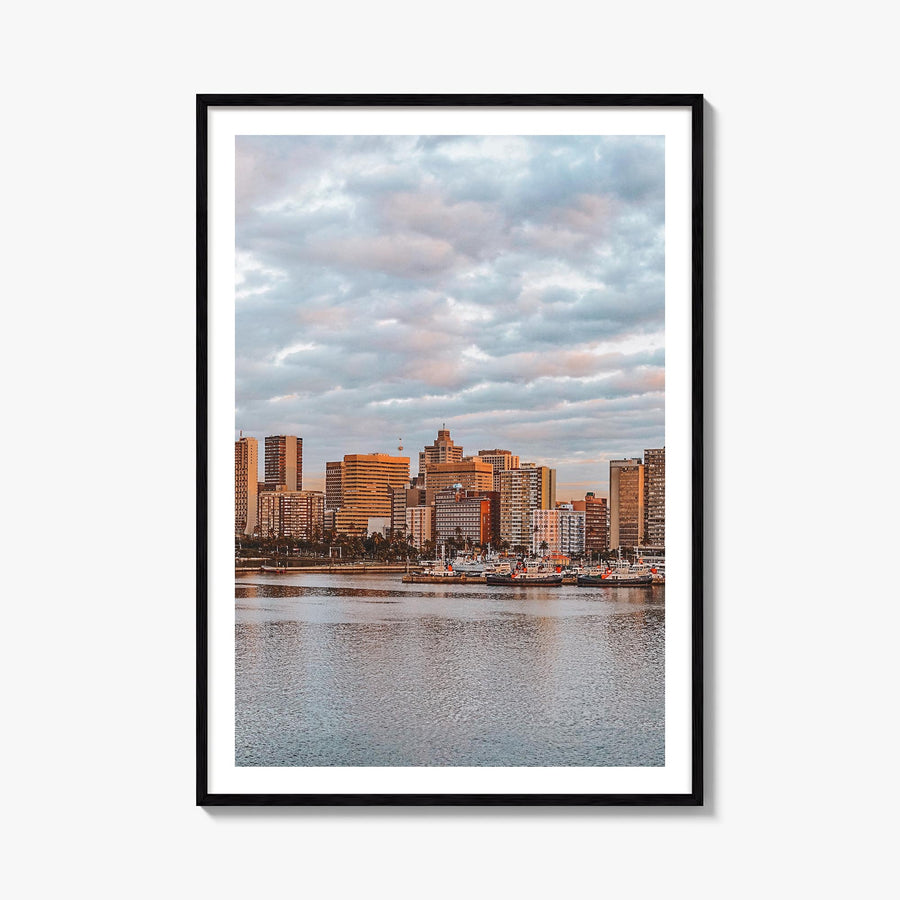 Durban colorful photo poster of South Africa – vertical wall art, unframed print shown in interior mockup