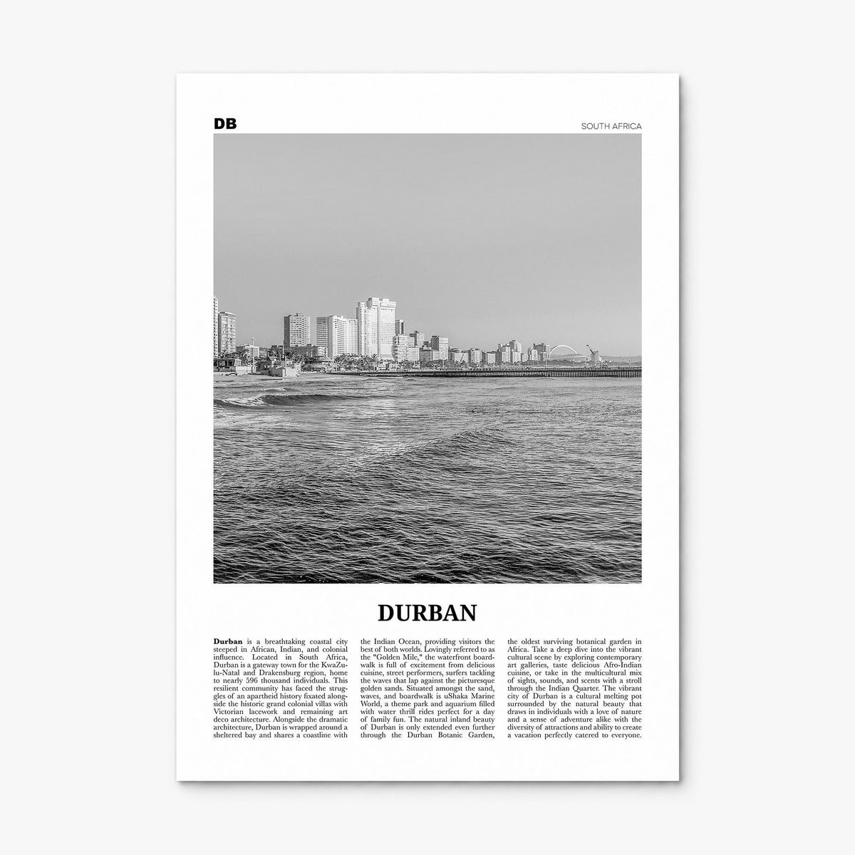 Durban Newspaper Poster, print only (unframed)