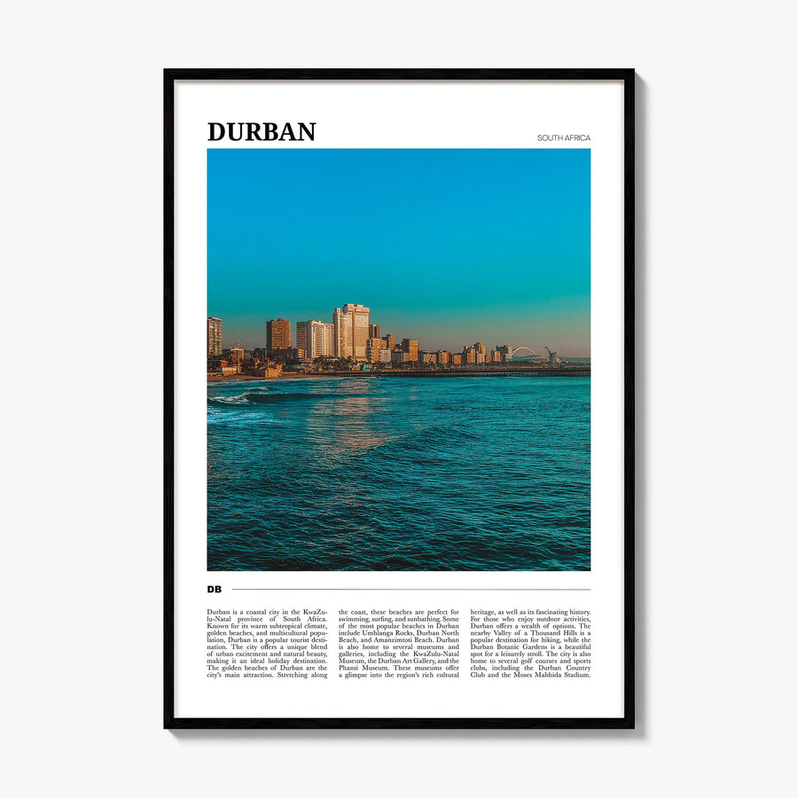 Durban Travel Poster, framed poster mockup