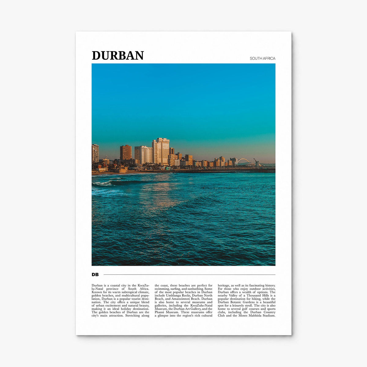 Durban Travel Poster, print only (unframed)