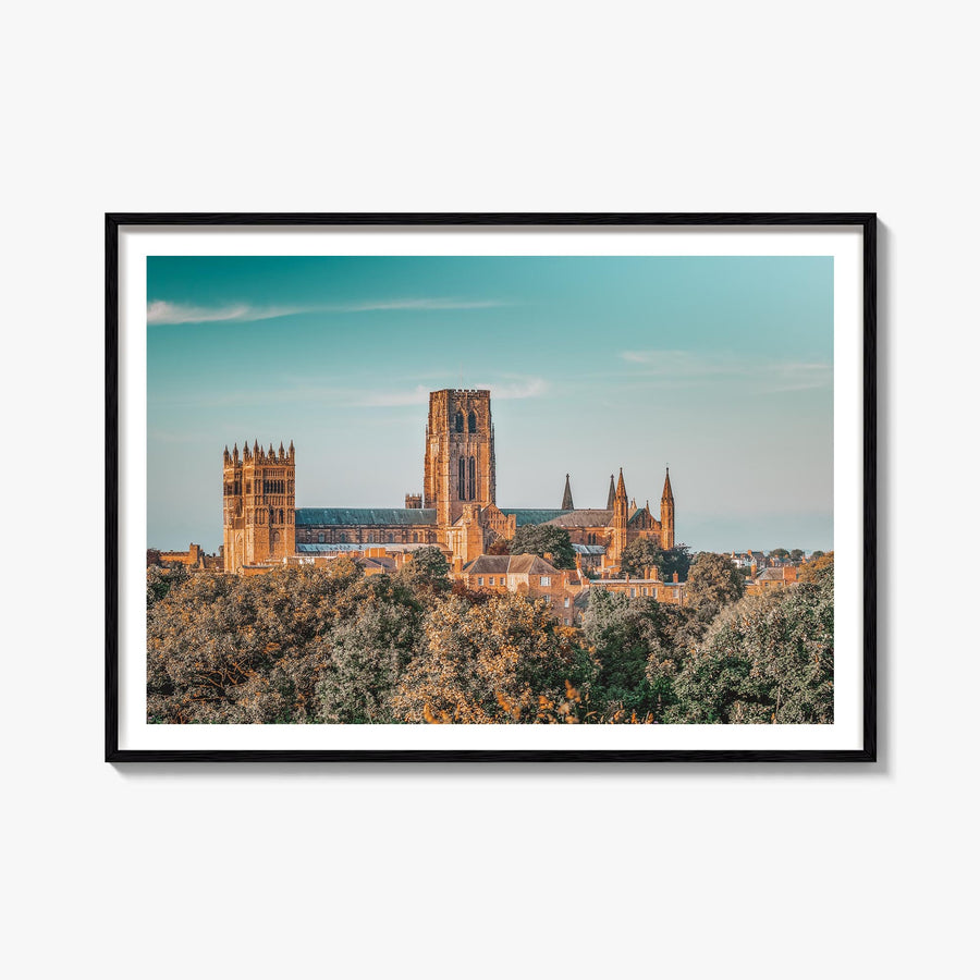 Durham, England colorful photo poster of United Kingdom – horizontal wall art, unframed print shown in interior mockup