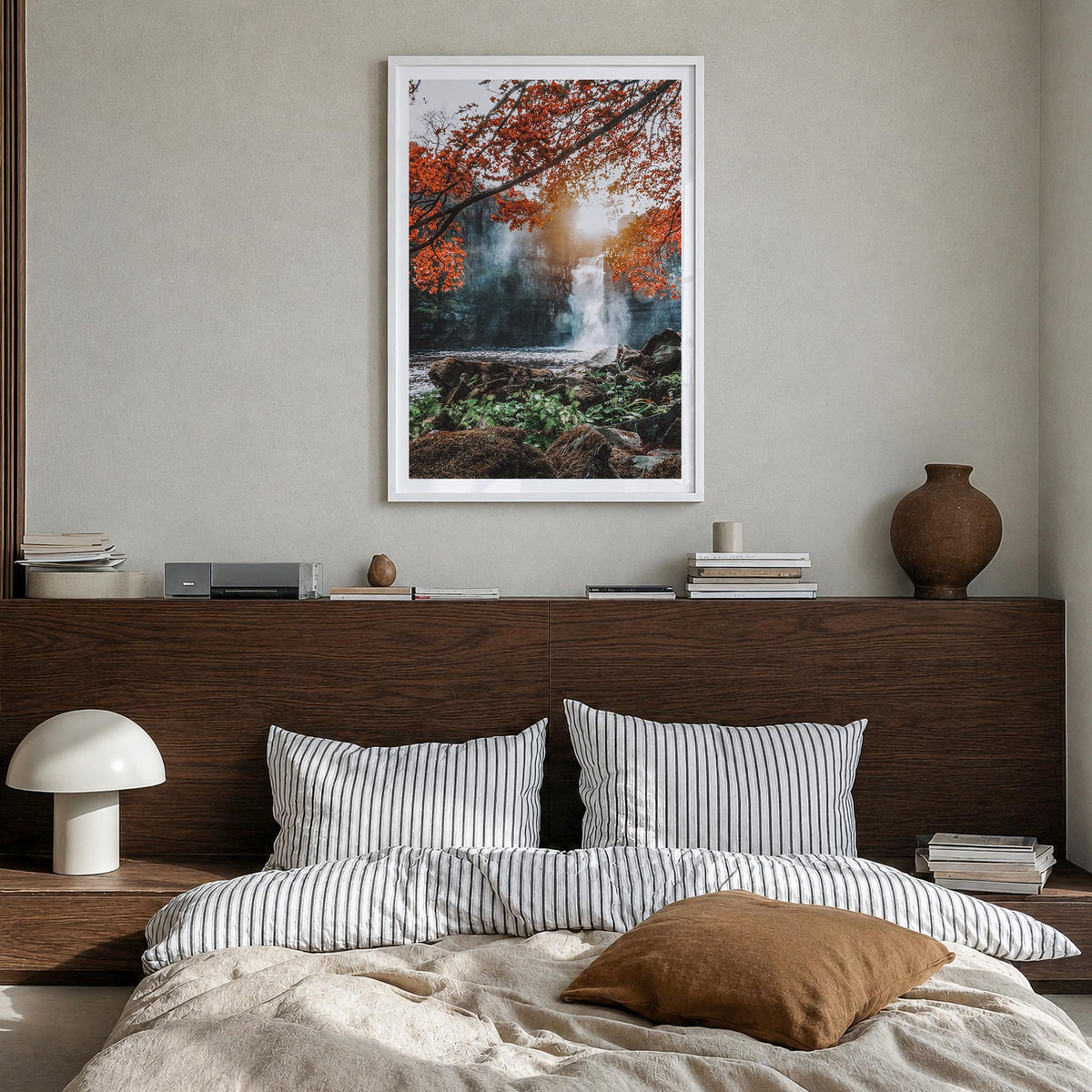 Durham, England no. 2 colorful photo poster of United Kingdom – vertical wall art in white wood frame with white border, hang