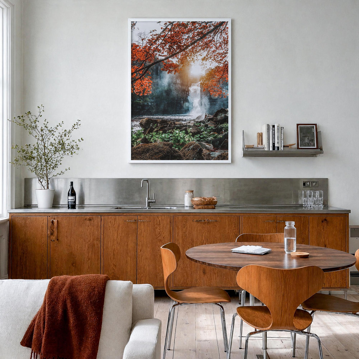 Durham, England no. 2 colorful photo poster of United Kingdom – vertical wall art in white wood frame, hanging on wall