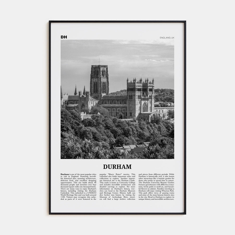 Durham, England Poster None / 8x12 in Nbourhood Travel B&W Poster