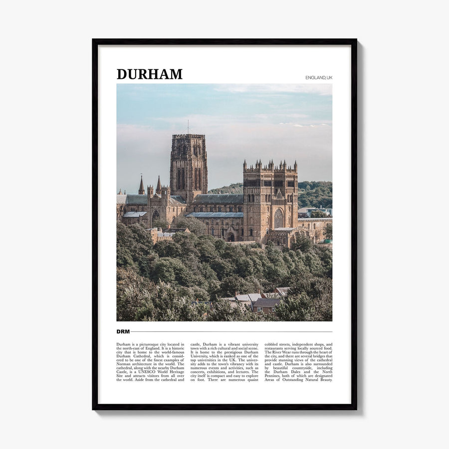 Durham, England Travel Poster, framed poster mockup