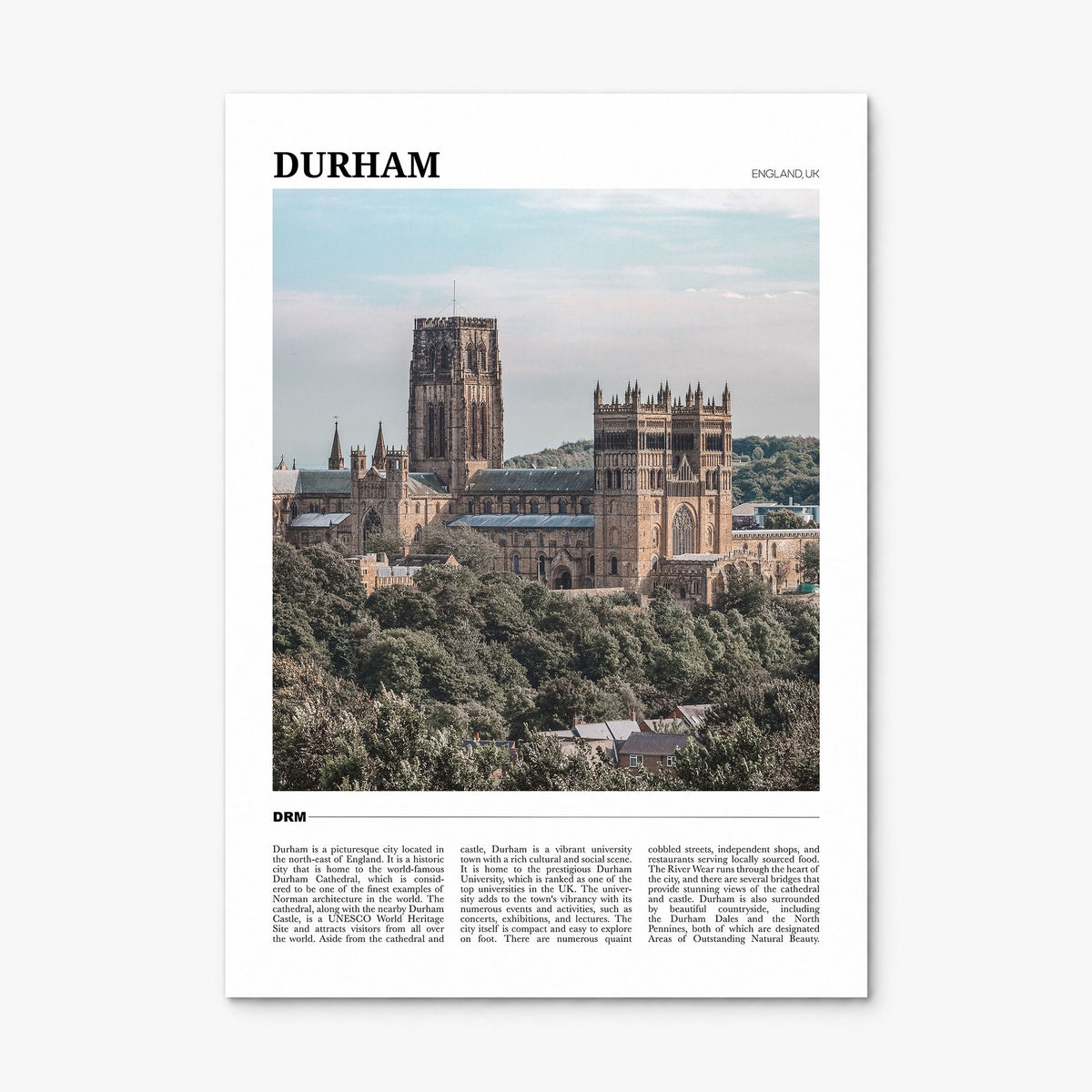 Durham, England Travel Poster, print only (unframed)