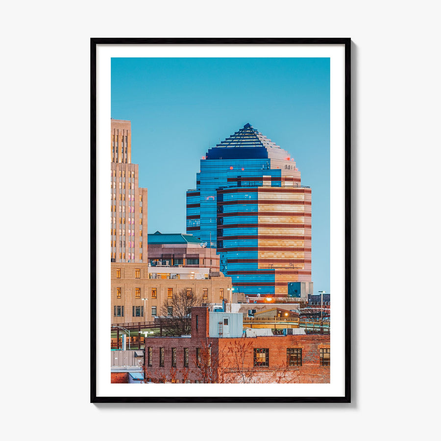 Durham, North Carolina Photo Poster, framed poster mockup, white border