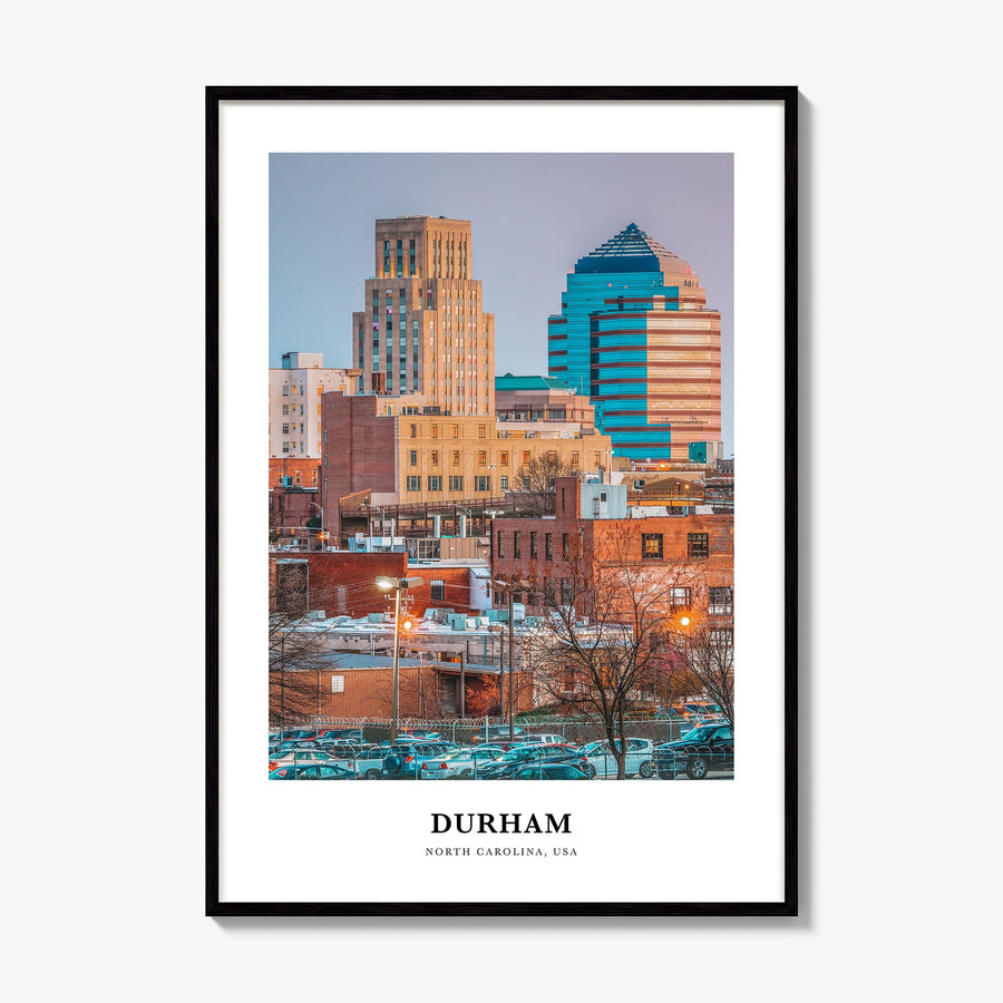 Durham, North Carolina Classic Poster, framed poster mockup