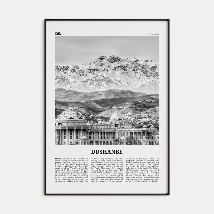 Dushanbe Poster None / 8x12 in Nbourhood Travel B&W Poster