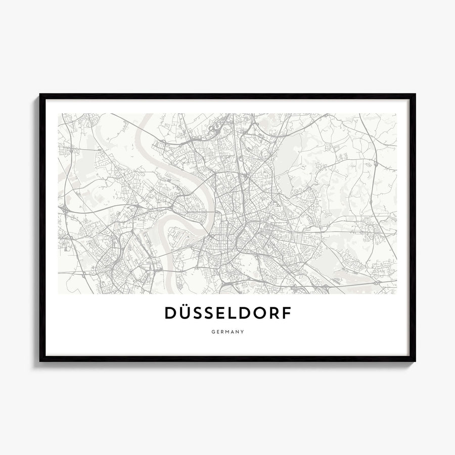 Düsseldorf Map Poster, framed poster mockup