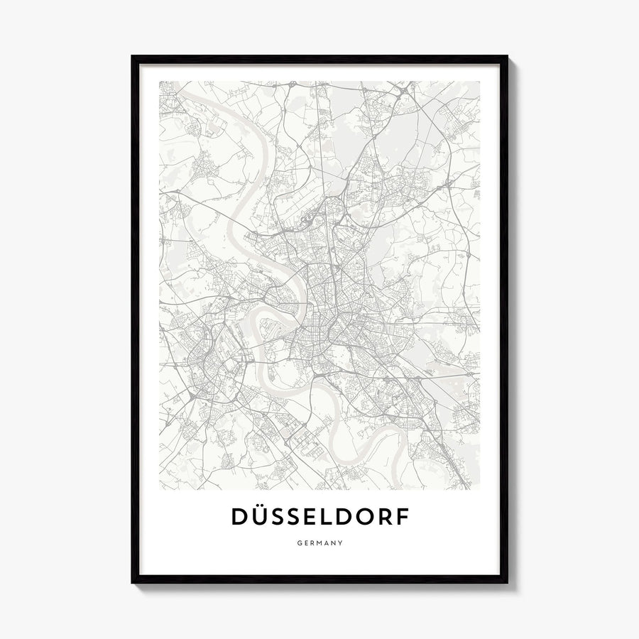 Düsseldorf Map Poster, framed poster mockup