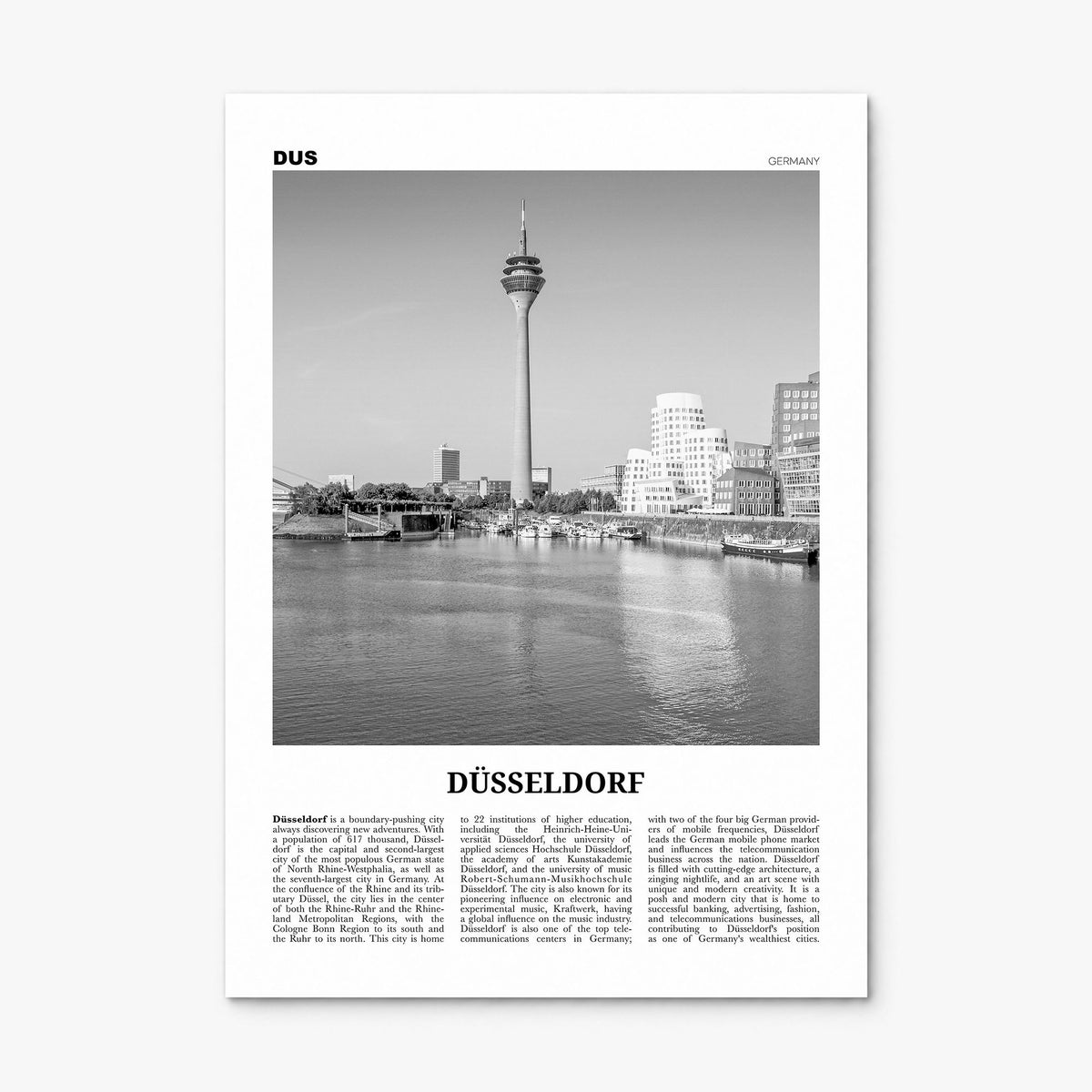 Düsseldorf Newspaper No 1 Poster, print only (unframed)