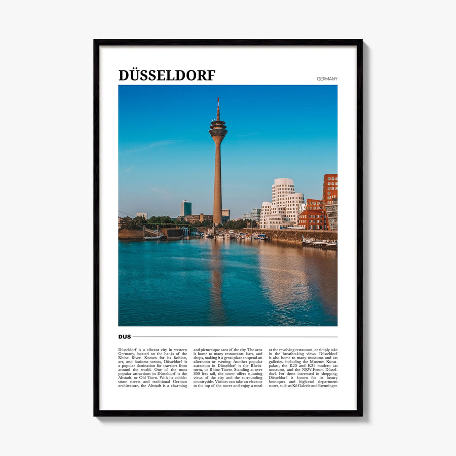 Düsseldorf Travel Poster, framed poster mockup