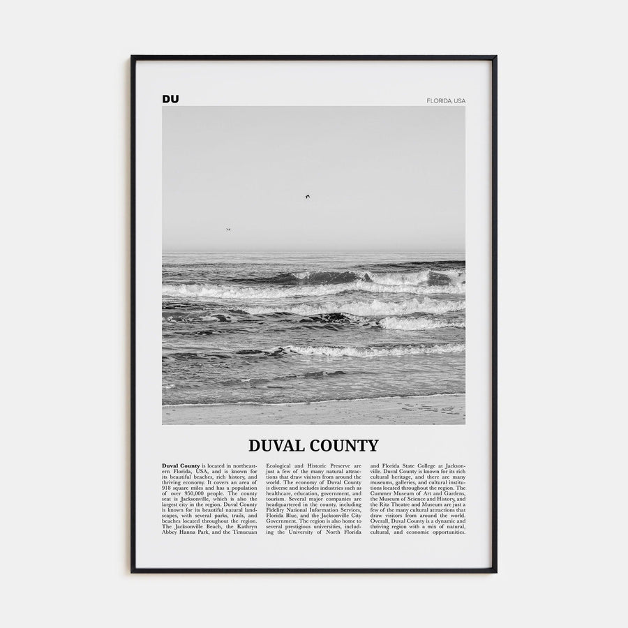 Duval County Poster None / 8x12 in Nbourhood Travel B&W Poster