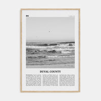 Duval County Poster Natural Wood / 8x12 in Nbourhood Travel B&W Poster