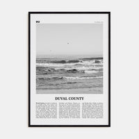 Duval County Poster Black Wood / 8x12 in Nbourhood Travel B&W Poster