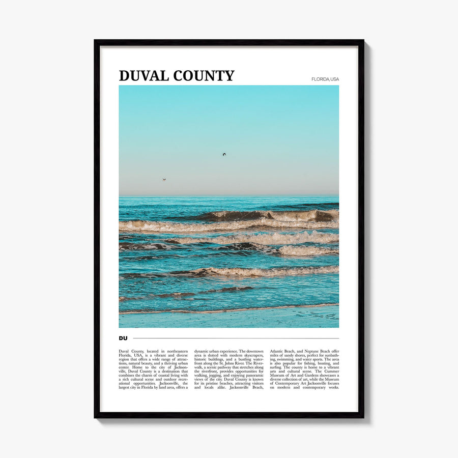 Duval County Travel Poster, framed poster mockup