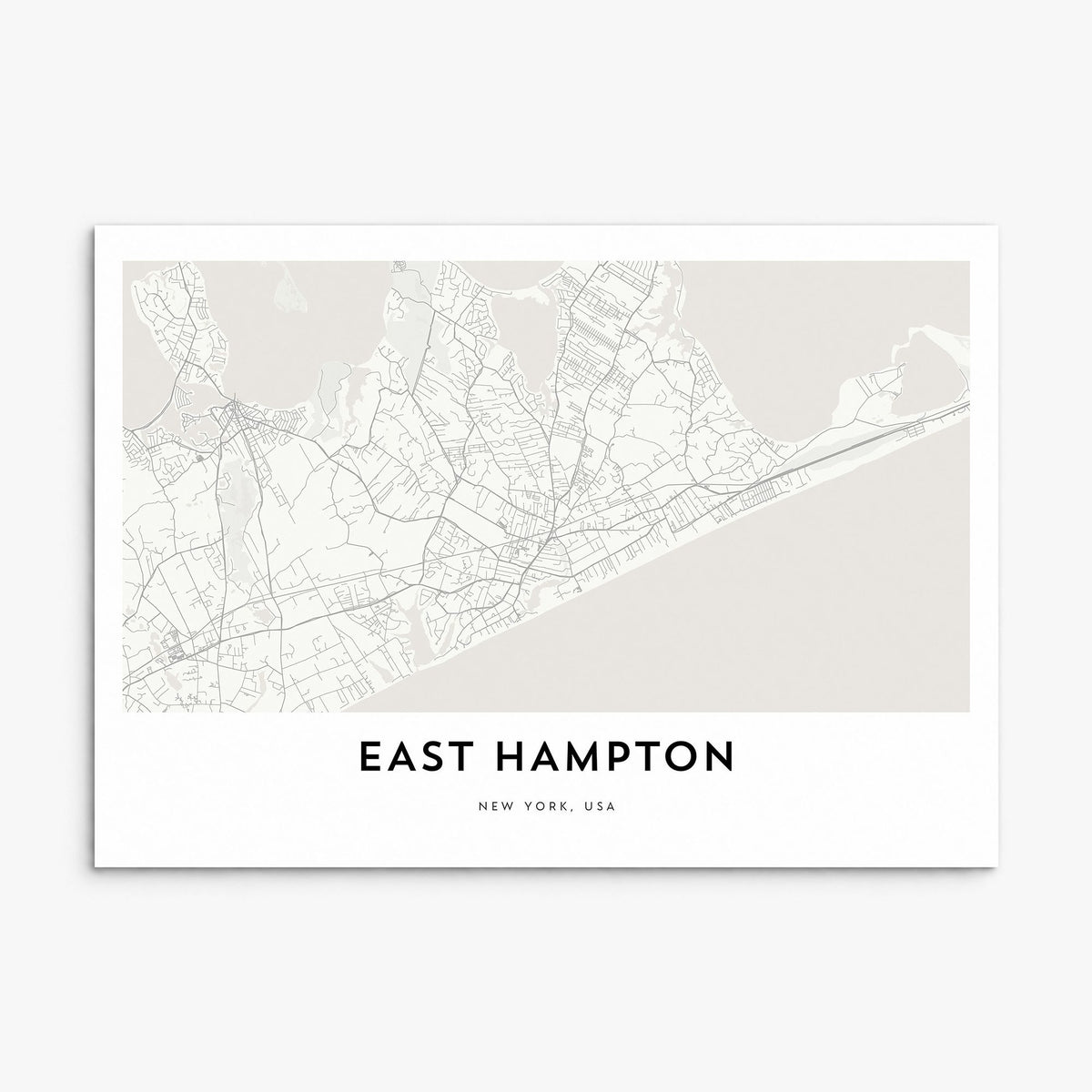 East Hampton Map Poster, print only (unframed)