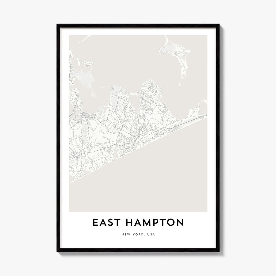 East Hampton Map Poster, framed poster mockup