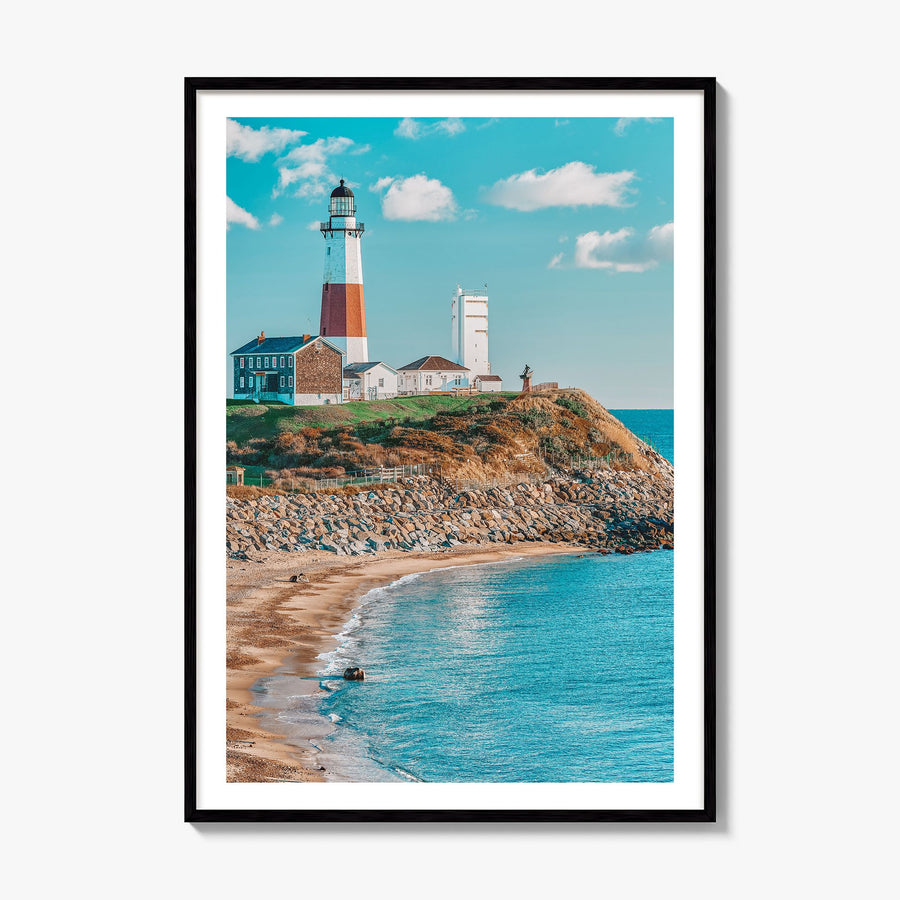 East Hampton Photo Poster, framed poster mockup, white border