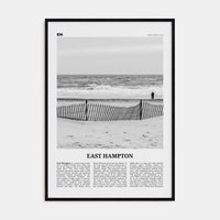 East Hampton Poster Black Wood / 8x12 in Nbourhood Travel B&W Poster