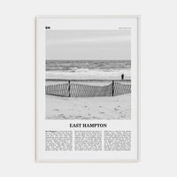 East Hampton Poster White Wood / 8x12 in Nbourhood Travel B&W Poster