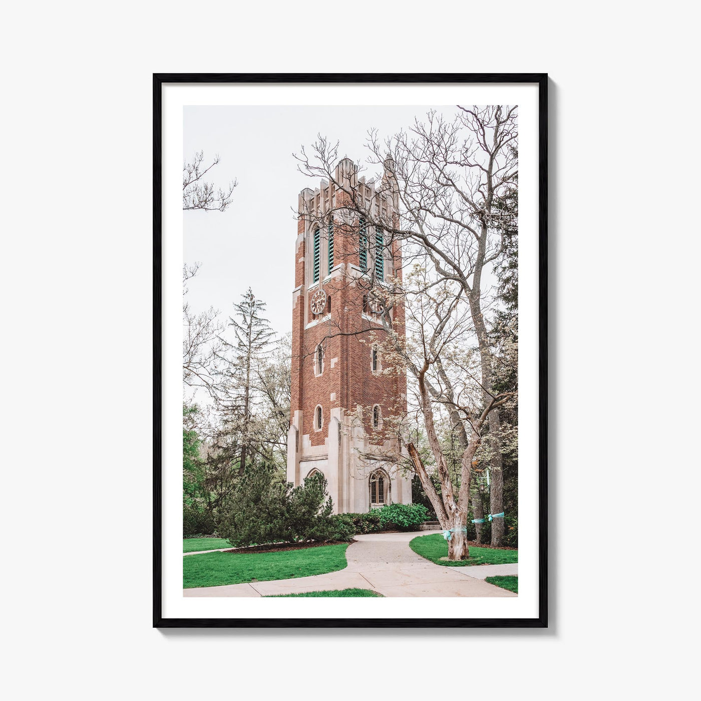 East Lansing colorful photo poster of Michigan, USA – vertical wall art, unframed print shown in interior mockup
