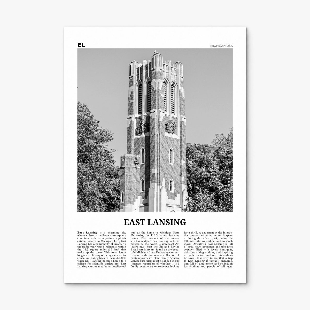 East Lansing Newspaper Poster, print only (unframed)
