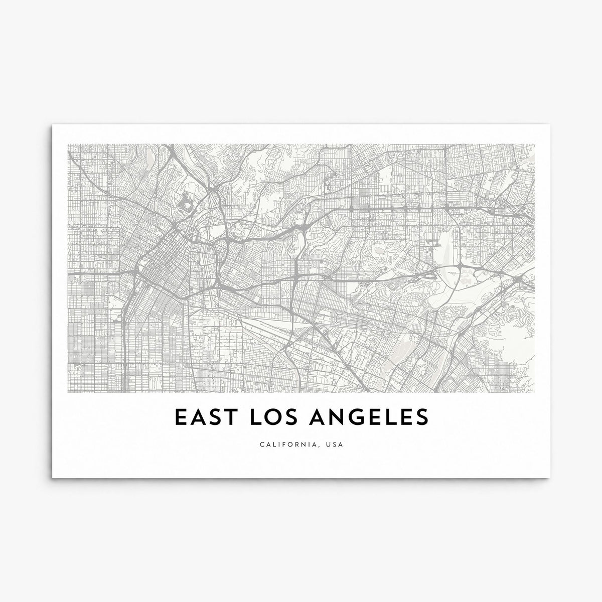 East Los Angeles Map Poster, print only (unframed)