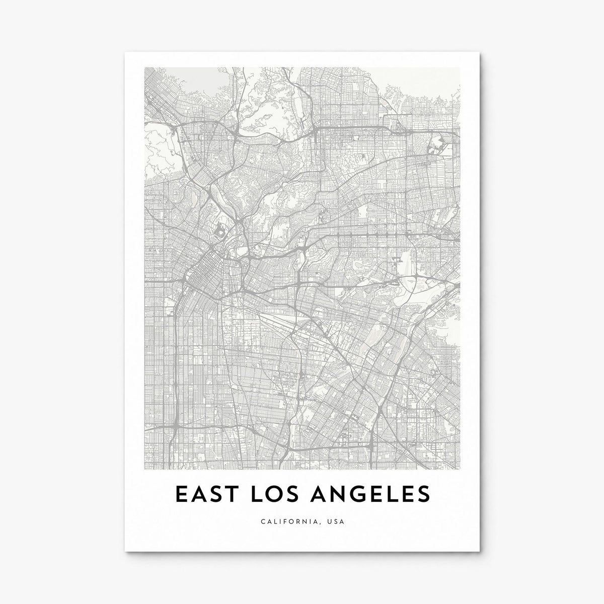 East Los Angeles Map Poster, print only (unframed)