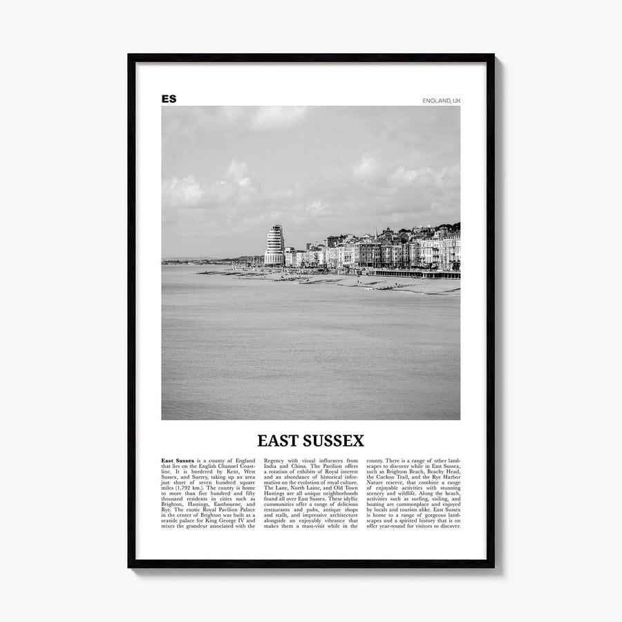 East Sussex Newspaper Poster, framed poster mockup