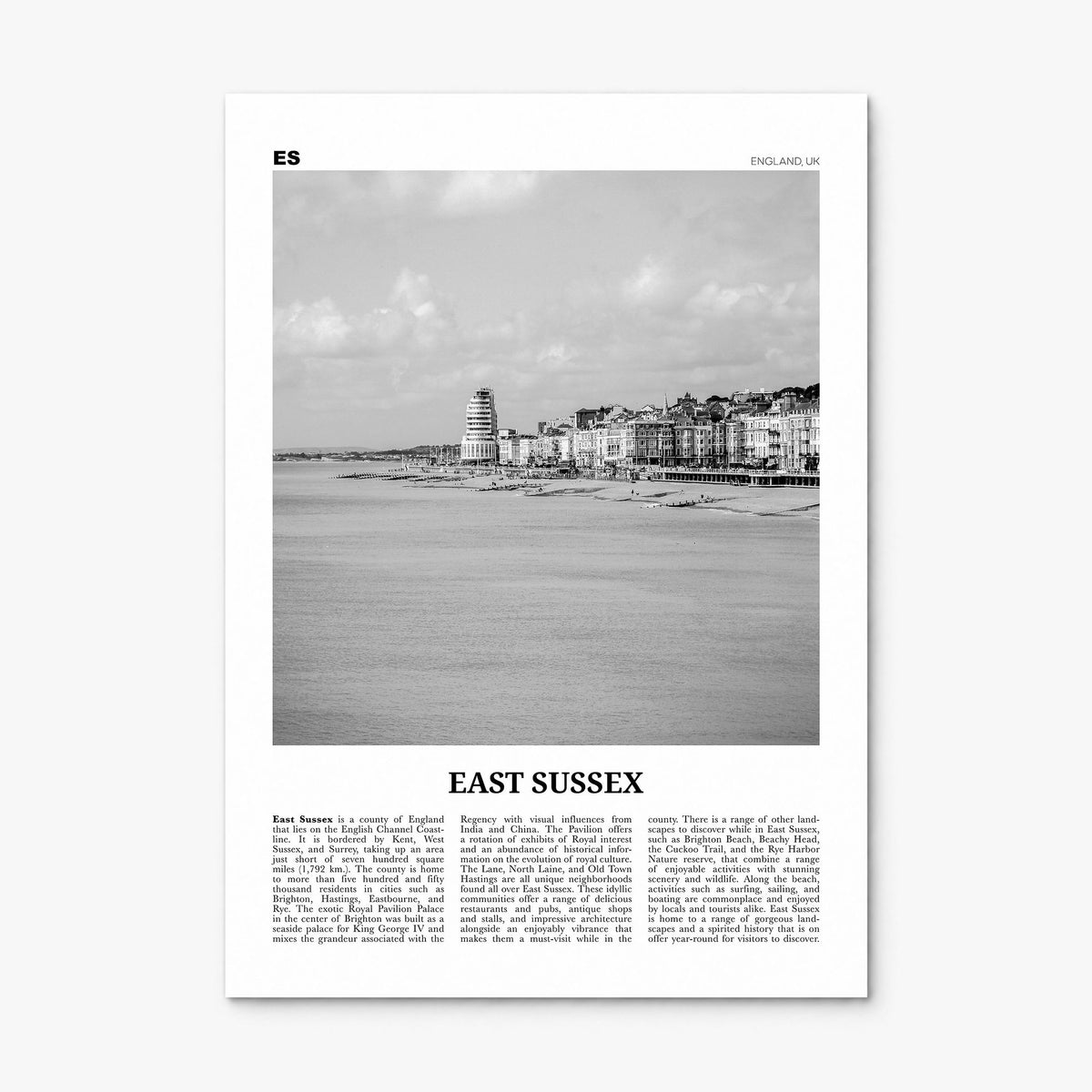 East Sussex Newspaper Poster, print only (unframed)